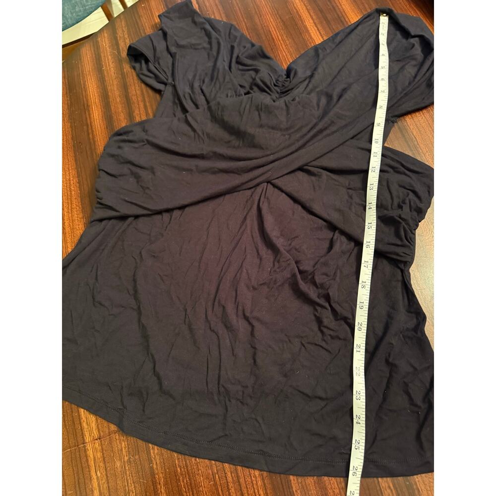 Eloquii Black Twist Front Off Shoulder Stretchy Top Sz 18/20 NWOT Glam Club - Picture 7 of 7
